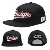 Custom Black 3D Puff Embroidery Flat Embroidery Casual Sport Baseball Cap
