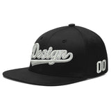 Custom Black 3D Puff Embroidery Flat Embroidery Casual Sport Baseball Cap