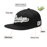 Custom Black 3D Puff Embroidery Flat Embroidery Casual Sport Baseball Cap