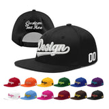 Custom Black 3D Puff Embroidery Flat Embroidery Casual Sport Baseball Cap