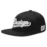 Custom Black 3D Puff Embroidery Flat Embroidery Casual Sport Baseball Cap