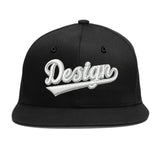 Custom Black 3D Puff Embroidery Flat Embroidery Casual Sport Baseball Cap
