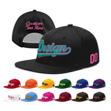 Custom Black 3D Puff Embroidery Flat Embroidery Casual Sport Baseball Cap