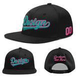 Custom Black 3D Puff Embroidery Flat Embroidery Casual Sport Baseball Cap