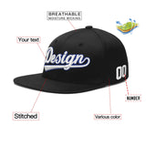 Custom Black 3D Puff Embroidery Flat Embroidery Casual Sport Baseball Cap