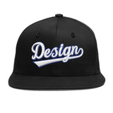 Custom Black 3D Puff Embroidery Flat Embroidery Casual Sport Baseball Cap