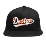 Custom Black 3D Puff Embroidery Flat Embroidery Casual Sport Baseball Cap