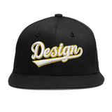 Custom Black 3D Puff Embroidery Flat Embroidery Casual Sport Baseball Cap