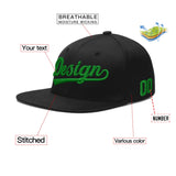 Custom Black 3D Puff Embroidery Flat Embroidery Casual Sport Baseball Cap