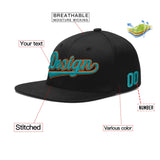 Custom Black 3D Puff Embroidery Flat Embroidery Casual Sport Baseball Cap