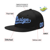 Custom Black 3D Puff Embroidery Flat Embroidery Casual Sport Baseball Cap
