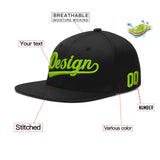 Custom Black 3D Puff Embroidery Flat Embroidery Casual Sport Baseball Cap