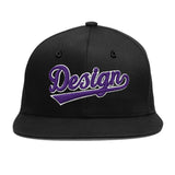 Custom Black 3D Puff Embroidery Flat Embroidery Casual Sport Baseball Cap