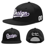 Custom Black 3D Puff Embroidery Flat Embroidery Casual Sport Baseball Cap