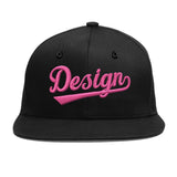 Custom Black 3D Puff Embroidery Flat Embroidery Casual Sport Baseball Cap