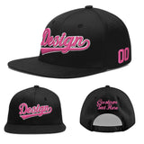 Custom Black 3D Puff Embroidery Flat Embroidery Casual Sport Baseball Cap