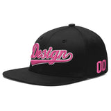 Custom Black 3D Puff Embroidery Flat Embroidery Casual Sport Baseball Cap