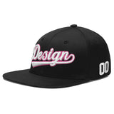 Custom Black 3D Puff Embroidery Flat Embroidery Casual Sport Baseball Cap