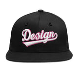 Custom Black 3D Puff Embroidery Flat Embroidery Casual Sport Baseball Cap