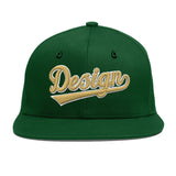 Custom Green Neon Green-White 3D Puff Embroidery Flat Embroidery Casual Sport Baseball Cap