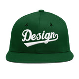 Custom Green Neon Green-White 3D Puff Embroidery Flat Embroidery Casual Sport Baseball Cap