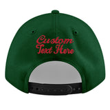 Custom Green Neon Green-White 3D Puff Embroidery Flat Embroidery Casual Sport Baseball Cap