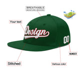 Custom Green Neon Green-White 3D Puff Embroidery Flat Embroidery Casual Sport Baseball Cap