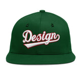 Custom Green Neon Green-White 3D Puff Embroidery Flat Embroidery Casual Sport Baseball Cap