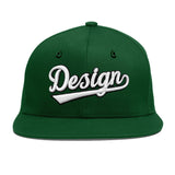 Custom Green Neon Green-White 3D Puff Embroidery Flat Embroidery Casual Sport Baseball Cap