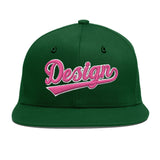 Custom Green Neon Green-White 3D Puff Embroidery Flat Embroidery Casual Sport Baseball Cap