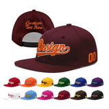 Custom Jujube Red Orange 3D Puff Embroidery Flat Embroidery Casual Sport Baseball Cap