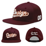 Custom Jujube Red Orange 3D Puff Embroidery Flat Embroidery Casual Sport Baseball Cap