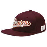 Custom Jujube Red Orange 3D Puff Embroidery Flat Embroidery Casual Sport Baseball Cap