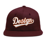 Custom Jujube Red Orange 3D Puff Embroidery Flat Embroidery Casual Sport Baseball Cap
