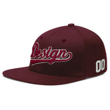 Custom Jujube Red Orange 3D Puff Embroidery Flat Embroidery Casual Sport Baseball Cap