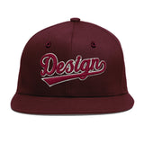 Custom Jujube Red Orange 3D Puff Embroidery Flat Embroidery Casual Sport Baseball Cap