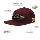 Custom Jujube Red Orange 3D Puff Embroidery Flat Embroidery Casual Sport Baseball Cap