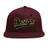 Custom Jujube Red Orange 3D Puff Embroidery Flat Embroidery Casual Sport Baseball Cap