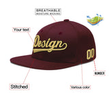 Custom Jujube Red Orange 3D Puff Embroidery Flat Embroidery Casual Sport Baseball Cap