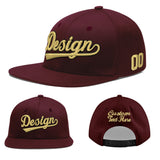 Custom Jujube Red Orange 3D Puff Embroidery Flat Embroidery Casual Sport Baseball Cap