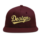 Custom Jujube Red Orange 3D Puff Embroidery Flat Embroidery Casual Sport Baseball Cap