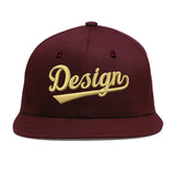 Custom Jujube Red Orange 3D Puff Embroidery Flat Embroidery Casual Sport Baseball Cap