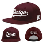 Custom Jujube Red Orange 3D Puff Embroidery Flat Embroidery Casual Sport Baseball Cap