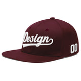 Custom Jujube Red Orange 3D Puff Embroidery Flat Embroidery Casual Sport Baseball Cap