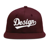Custom Jujube Red Orange 3D Puff Embroidery Flat Embroidery Casual Sport Baseball Cap