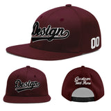 Custom Jujube Red Orange 3D Puff Embroidery Flat Embroidery Casual Sport Baseball Cap