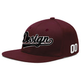 Custom Jujube Red Orange 3D Puff Embroidery Flat Embroidery Casual Sport Baseball Cap