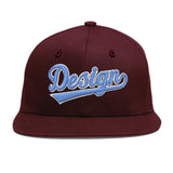 Custom Jujube Red Orange 3D Puff Embroidery Flat Embroidery Casual Sport Baseball Cap