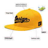 Custom Yellow Black 3D Puff Embroidery Flat Embroidery Casual Sport Baseball Cap