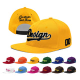 Custom Yellow Black 3D Puff Embroidery Flat Embroidery Casual Sport Baseball Cap